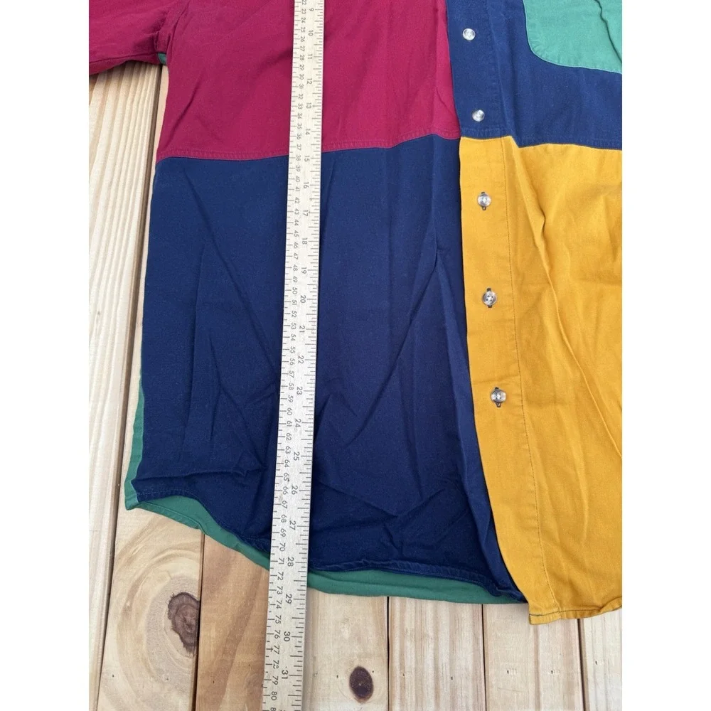 Vintage Men's Large Tall Colorblock Cambridge Classic Button Shirt Long Sleeve - Picture 3 of 8